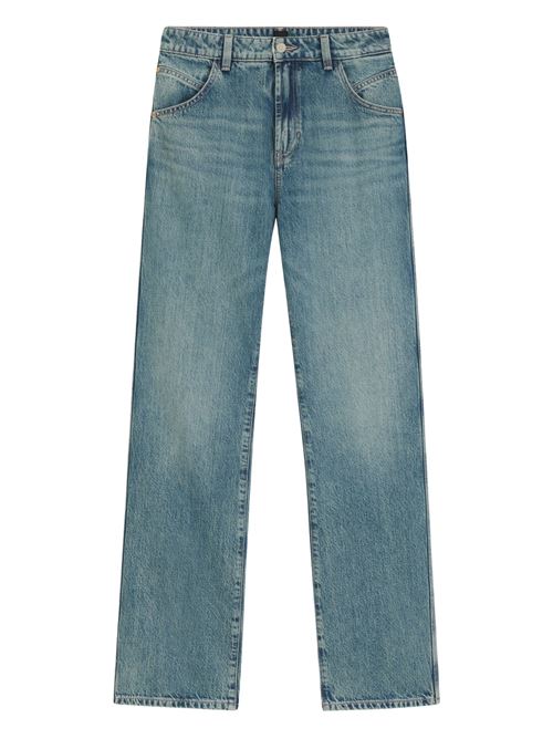 Jeans a gamba dritta in denim rigido con sfumatura smeraldo Boss Orange | 50548437320